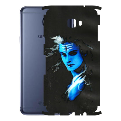 Samsung M/F/Note/Flip and C Phone Skins (All Models) - Har Har Mahadev Blue/Black - 3D Embossed Finish (L-185) Samsung Galaxy C7 Pro