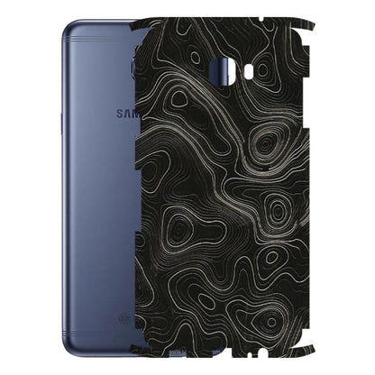 Samsung M/F/Note/Flip and C Phone Skins (All Models) - Black Swirl - 3D Embossed Finish (L-196) Samsung Galaxy C7 Pro