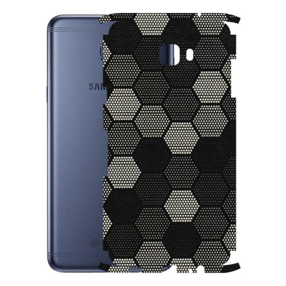 Samsung M/F/Note/Flip and C Phone Skins (All Models) - Black & White Dotted Honeycomb Texture - 3D Embossed Finish (L-202) Samsung Galaxy C7 Pro