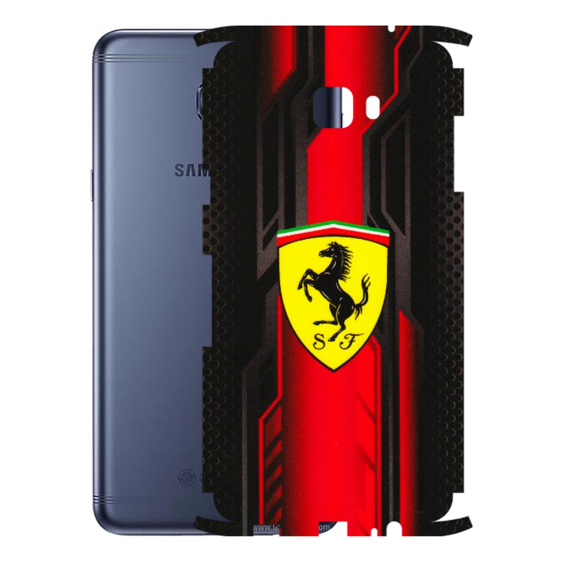 Samsung M/F/Note/Flip and C Phone Skins (All Models) - Black Ferrari Logo - 3D Embossed Finish (L-253) Samsung Galaxy C7 Pro