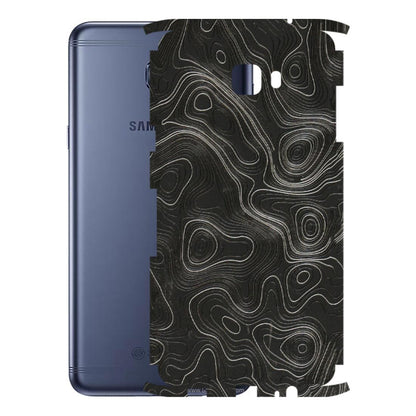 Samsung M/F/Note/Flip and C Phone Skins (All Models) - Abstract White Line Map - 3D Embossed Finish (L-269) Samsung Galaxy C7 Pro