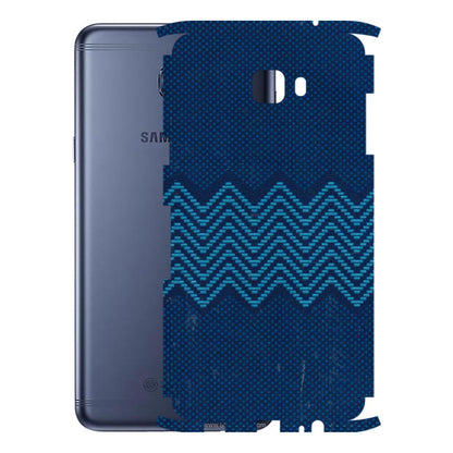 Samsung M/F/Note/Flip and C Phone Skins (All Models) - Blue Sober Waves - 3D Embossed Finish (L-306) Samsung Galaxy C7 Pro