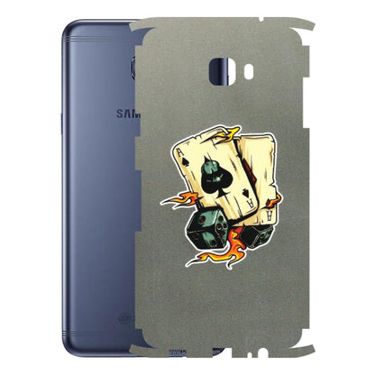 Samsung M/F/Note/Flip and C Phone Skins (All Models) - Grey Cards Of Ace - 3D Embossed Finish (L-77) Samsung Galaxy C7 Pro