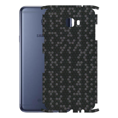 Samsung M/F/Note/Flip and C Phone Skins (All Models) - Black Grey Honeycomb Sober - 3D Embossed Finish (L-85) Samsung Galaxy C7 Pro