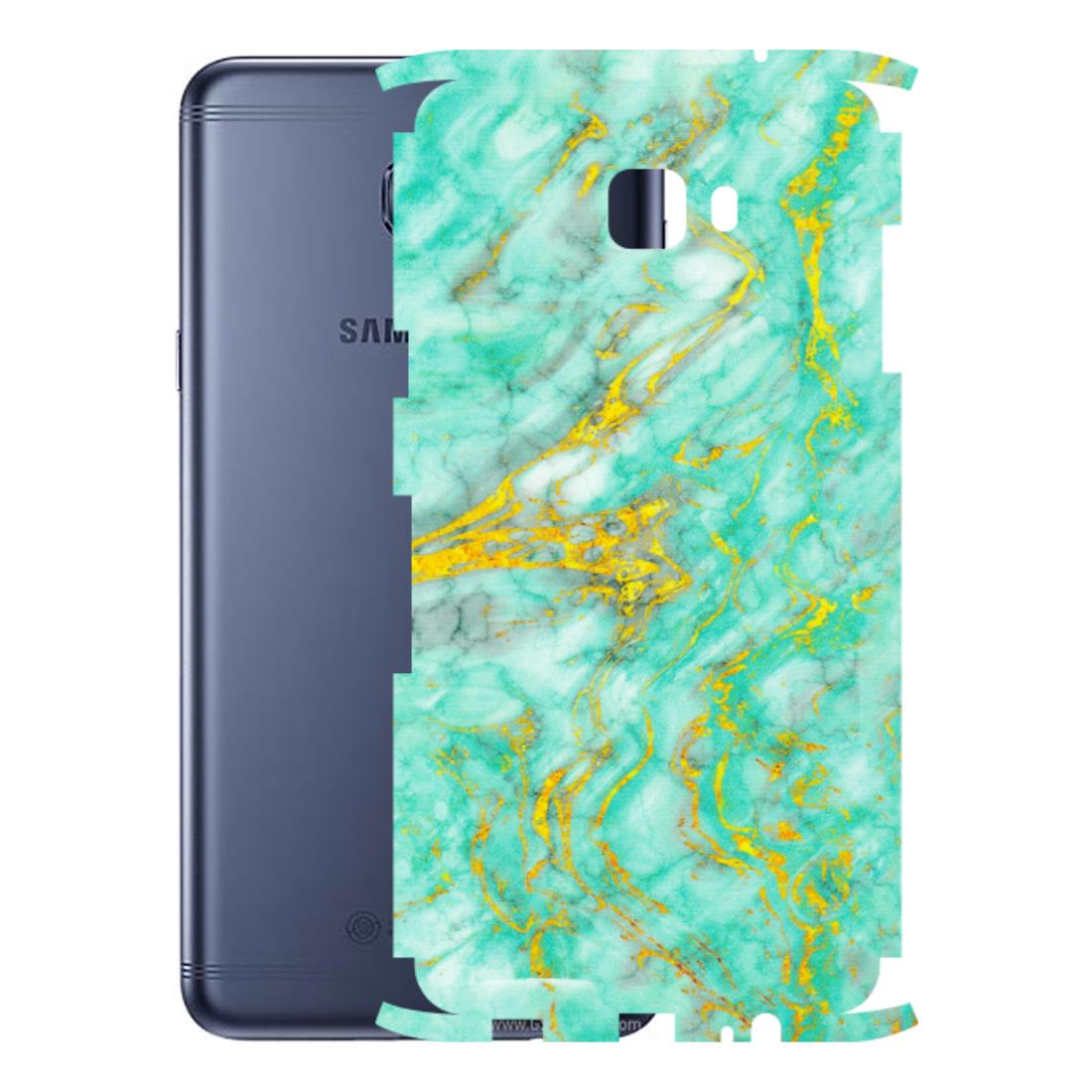 Samsung M/F/Note/Flip and C Phone Skins (All Models) - Green And Gold Marble Feel - Matte Finish (M-16) Samsung Galaxy C7 Pro