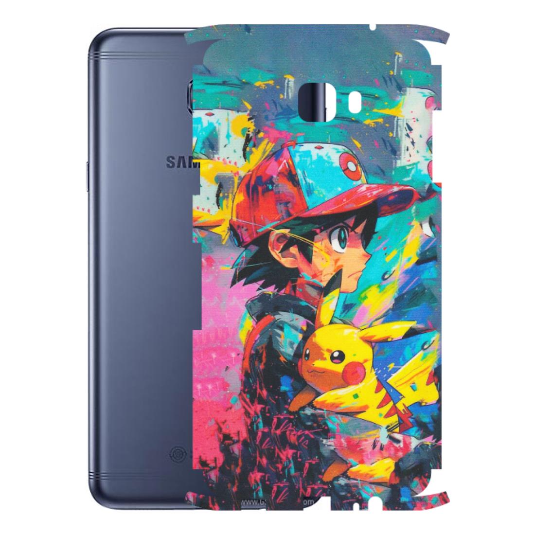 Samsung M/F/Note/Flip and C Phone Skins (All Models) - Ash & Pikachu - Matte Finish (M-26) Samsung Galaxy C7 Pro