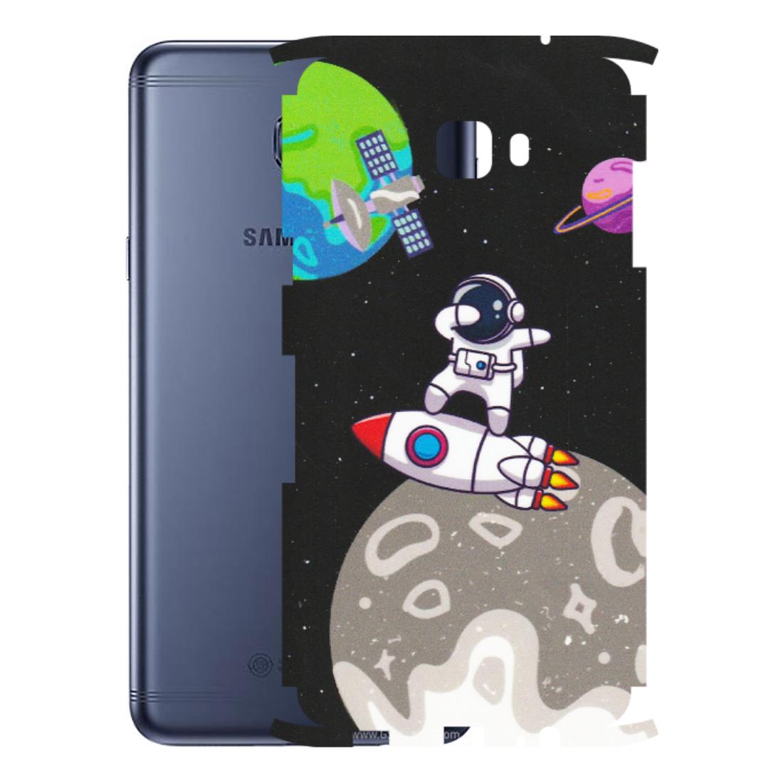 Samsung M/F/Note/Flip and C Phone Skins (All Models) - Astronaut Vibing Toon Running - Matte Finish (M-39) Samsung Galaxy C7 Pro