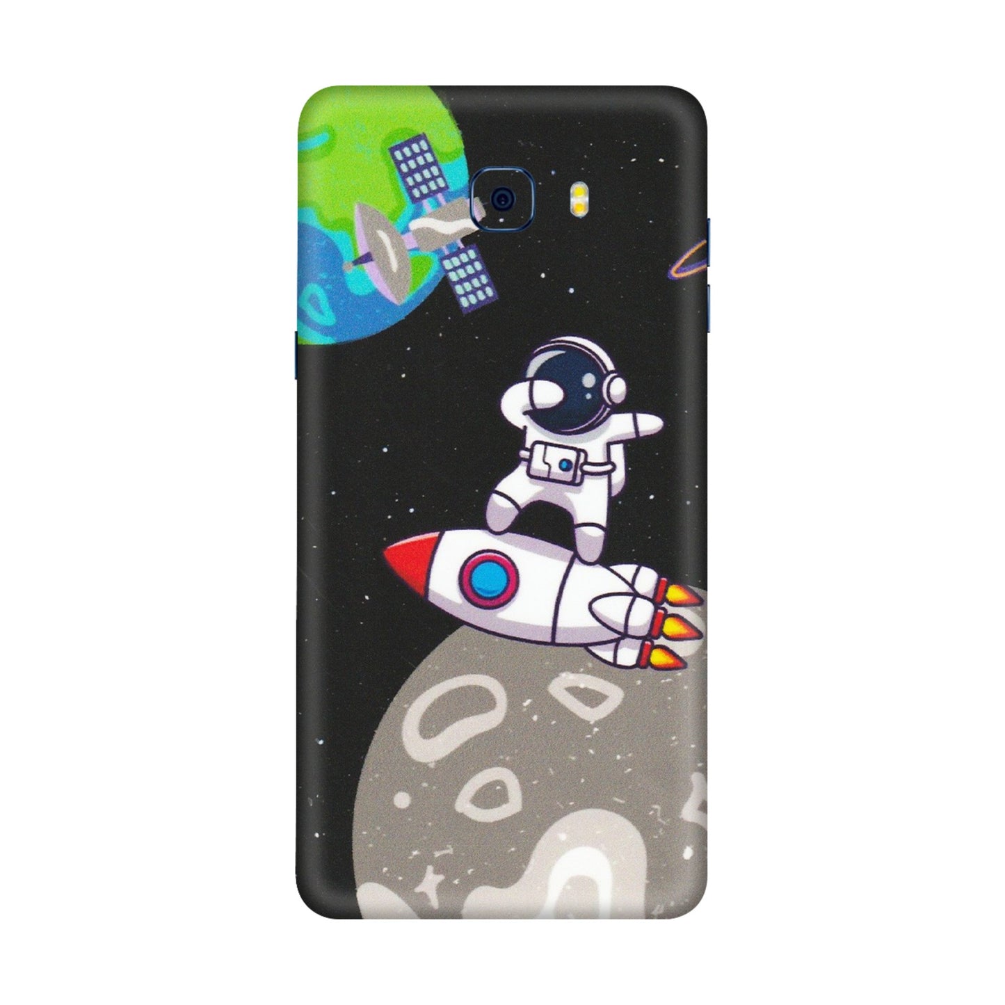 Samsung M/F/Note/Flip and C Phone Skins (All Models) - Astronaut Vibing Toon Running - Matte Finish (M-39) Samsung Galaxy C7 Pro