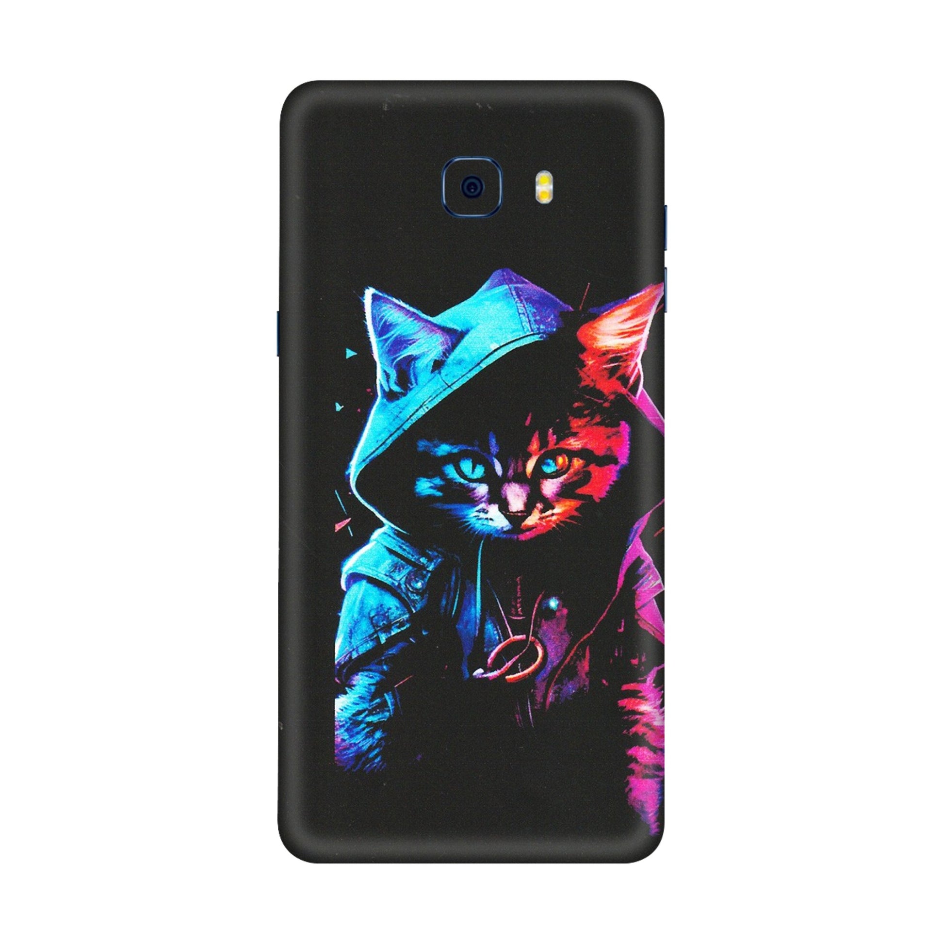 Samsung M/F/Note/Flip and C Phone Skins (All Models) - Cyberpunk Cat - Matte Finish (M-45) Samsung Galaxy C7 Pro