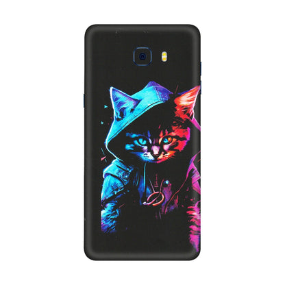 Samsung M/F/Note/Flip and C Phone Skins (All Models) - Cyberpunk Cat - Matte Finish (M-45) Samsung Galaxy C7 Pro