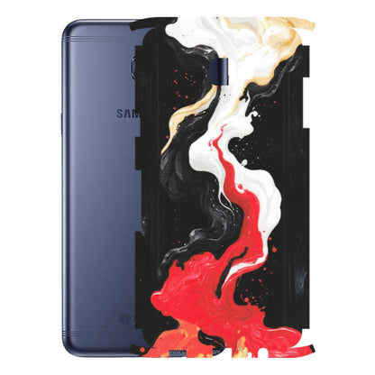 Samsung M/F/Note/Flip and C Phone Skins (All Models) - Black Red White Paint Splash Fusion - Matte Finish (M-56) Samsung Galaxy C7 Pro