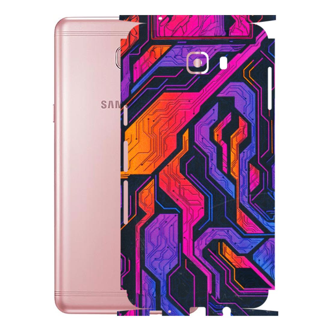 Samsung M/F/Note/Flip and C Phone Skins (All Models) - Tech Circuits Futuristic - 3D Embossed Finish (L-07) Samsung Galaxy C9 Pro