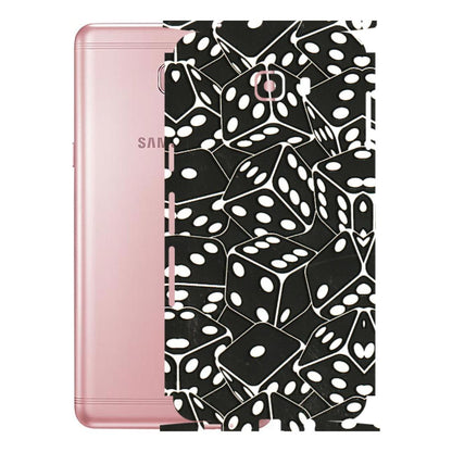 Samsung M/F/Note/Flip and C Phone Skins (All Models) - Big Black Dices - 3D Embossed Finish (L-106) Samsung Galaxy C9 Pro