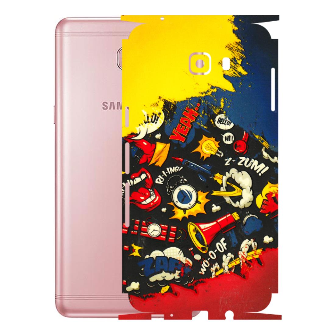 Samsung M/F/Note/Flip and C Phone Skins (All Models) - Pacific Doodle Art - 3D Embossed Finish (L-120) Samsung Galaxy C9 Pro