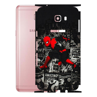 Samsung M/F/Note/Flip and C Phone Skins (All Models) - SpiderMan New - 3D Embossed Finish (L-162) Samsung Galaxy C9 Pro