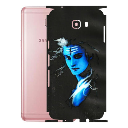Samsung M/F/Note/Flip and C Phone Skins (All Models) - Har Har Mahadev Blue/Black - 3D Embossed Finish (L-185) Samsung Galaxy C9 Pro