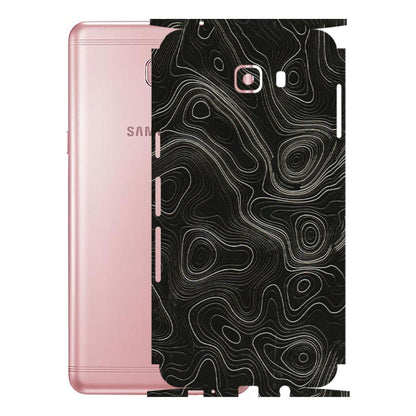 Samsung M/F/Note/Flip and C Phone Skins (All Models) - Black Swirl - 3D Embossed Finish (L-196) Samsung Galaxy C9 Pro
