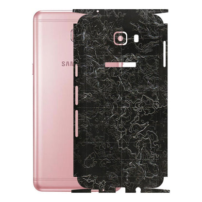 Samsung M/F/Note/Flip and C Phone Skins (All Models) - Black map Texture - 3D Embossed Finish (L-201) Samsung Galaxy C9 Pro