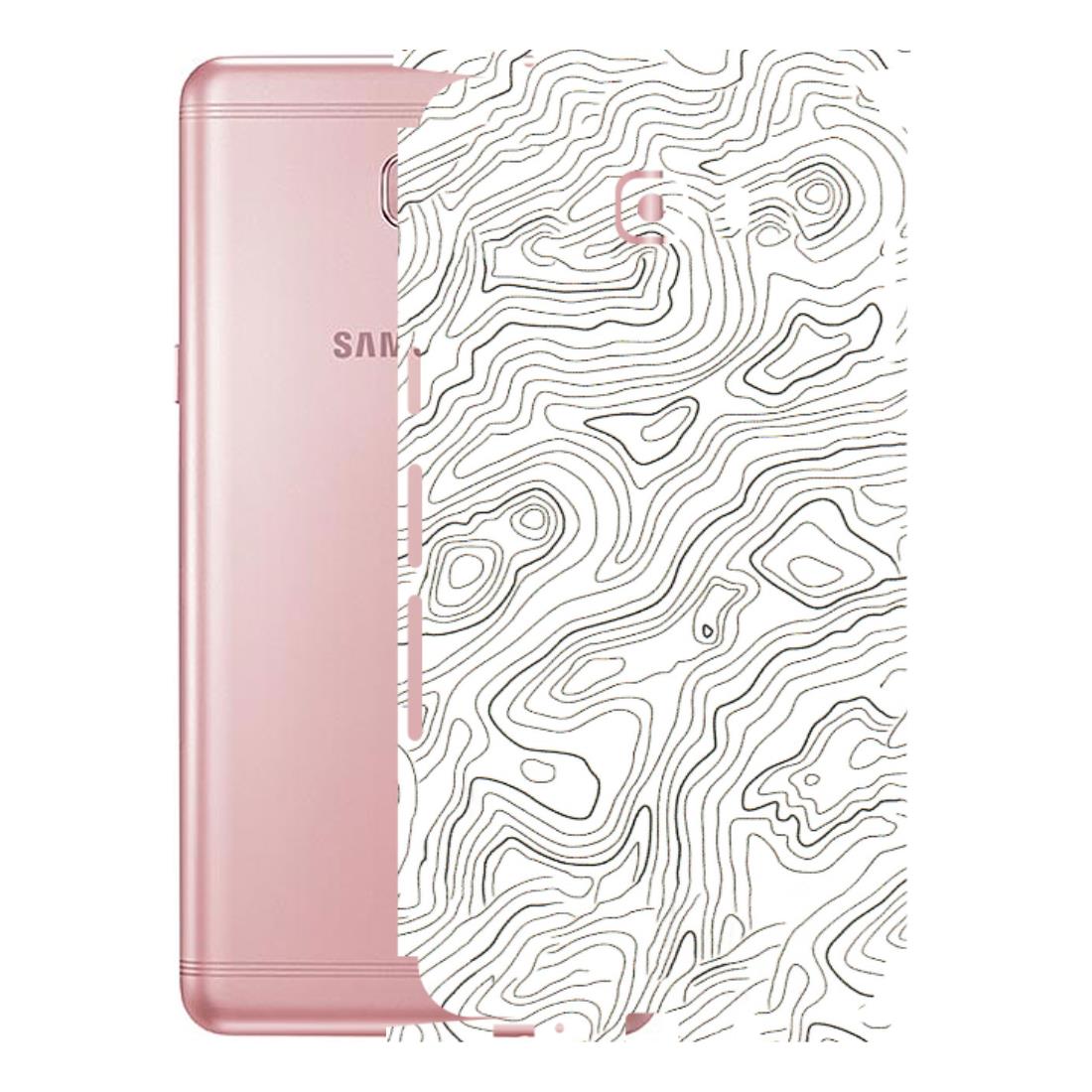 Samsung M/F/Note/Flip and C Phone Skins (All Models) - White Black Swirls - 3D Embossed Finish (L-219) Samsung Galaxy C9 Pro