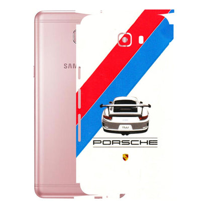 Samsung M/F/Note/Flip and C Phone Skins (All Models) - Porche Car Sober Logo - 3D Embossed Finish (L-248) Samsung Galaxy C9 Pro