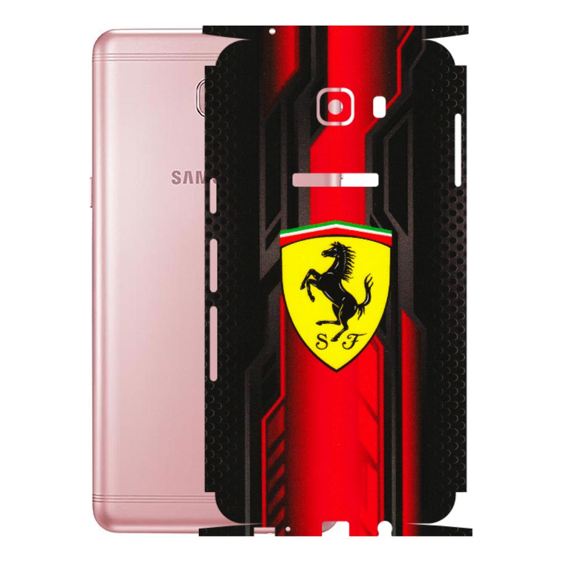 Samsung M/F/Note/Flip and C Phone Skins (All Models) - Black Ferrari Logo - 3D Embossed Finish (L-253) Samsung Galaxy C9 Pro