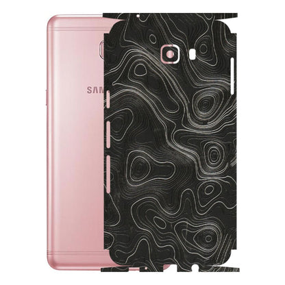 Samsung M/F/Note/Flip and C Phone Skins (All Models) - Abstract White Line Map - 3D Embossed Finish (L-269) Samsung Galaxy C9 Pro