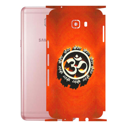 Samsung M/F/Note/Flip and C Phone Skins (All Models) - Aum Shiv Orange - 3D Embossed Finish (L-32) Samsung Galaxy C9 Pro