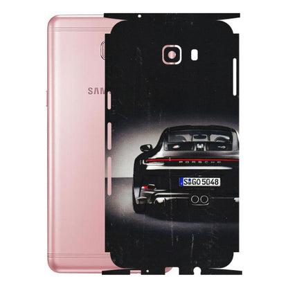 Samsung M/F/Note/Flip and C Phone Skins (All Models) - New Black Porsche GT3 - 3D Embossed Finish (L-327) Samsung Galaxy C9 Pro