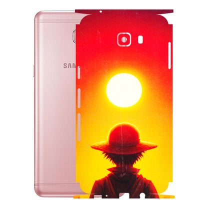 Samsung M/F/Note/Flip and C Phone Skins (All Models) - Cool Sunset With Monkey D.Luffy Anime - 3D Embossed Finish (L-329) Samsung Galaxy C9 Pro