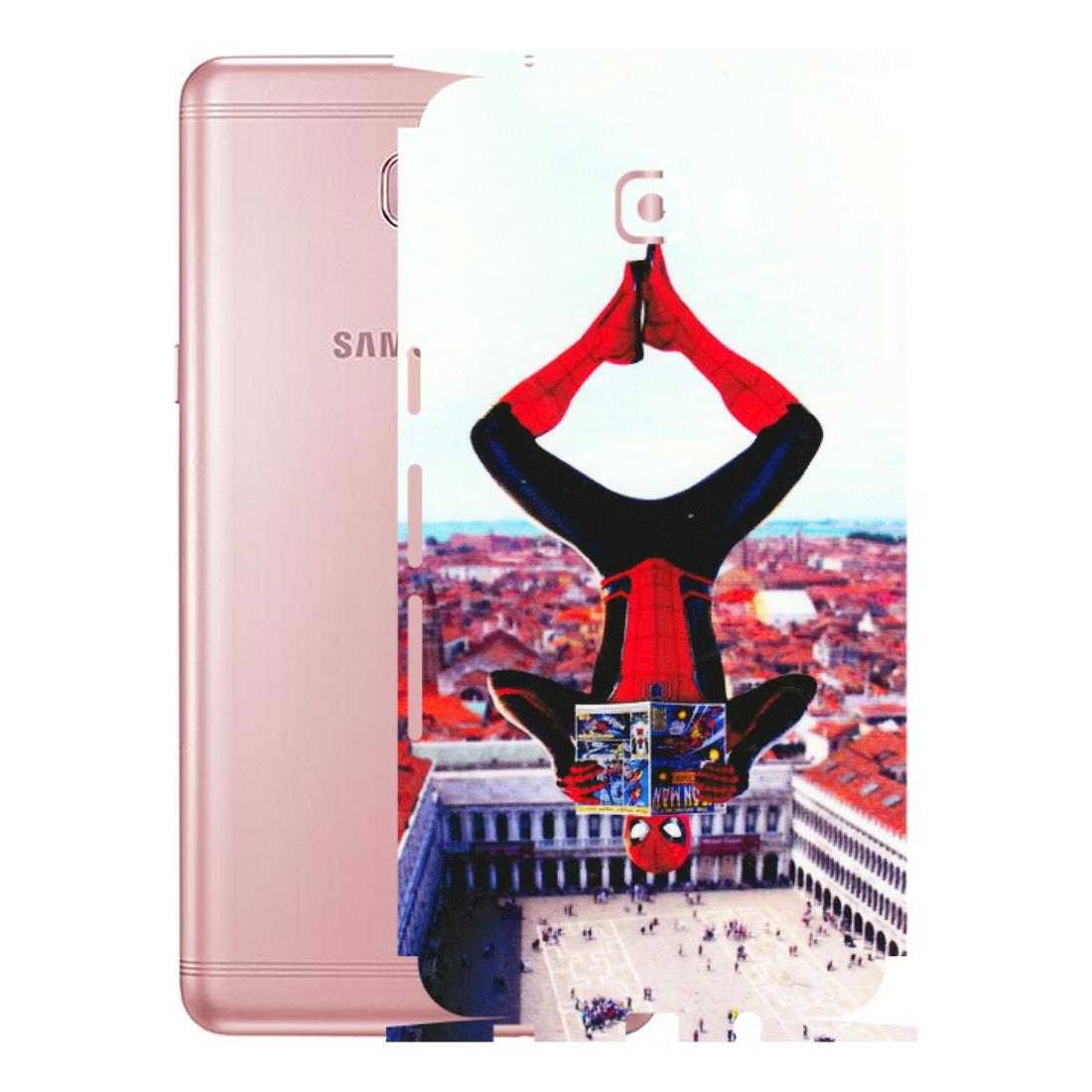 Samsung M/F/Note/Flip and C Phone Skins (All Models) - Spiderman Hanging - 3D Embossed Finish (L-53) Samsung Galaxy C9 Pro
