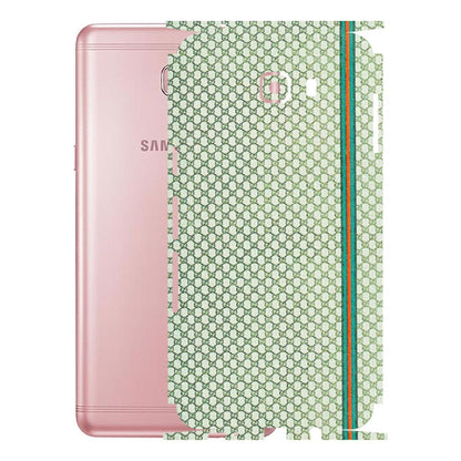 Samsung M/F/Note/Flip and C Phone Skins (All Models) - Gucci Fabric Pattern - 3D Embossed Finish (L-73) Samsung Galaxy C9 Pro