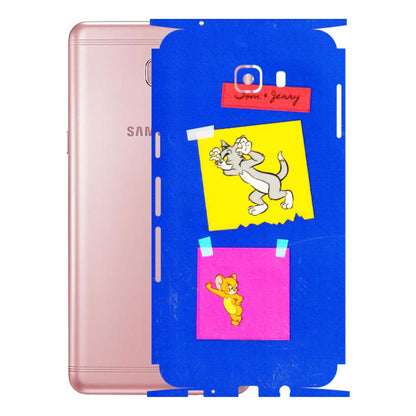 Samsung M/F/Note/Flip and C Phone Skins (All Models) - Tom N Jerry Sticky Notes - 3D Embossed Finish (L-88) Samsung Galaxy C9 Pro