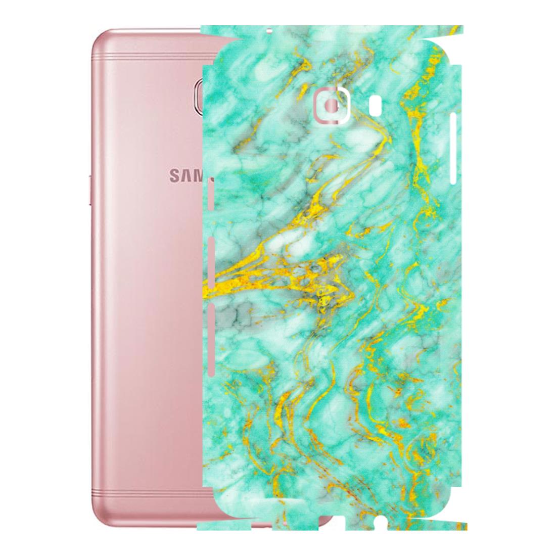 Samsung M/F/Note/Flip and C Phone Skins (All Models) - Green And Gold Marble Feel - Matte Finish (M-16) Samsung Galaxy C9 Pro