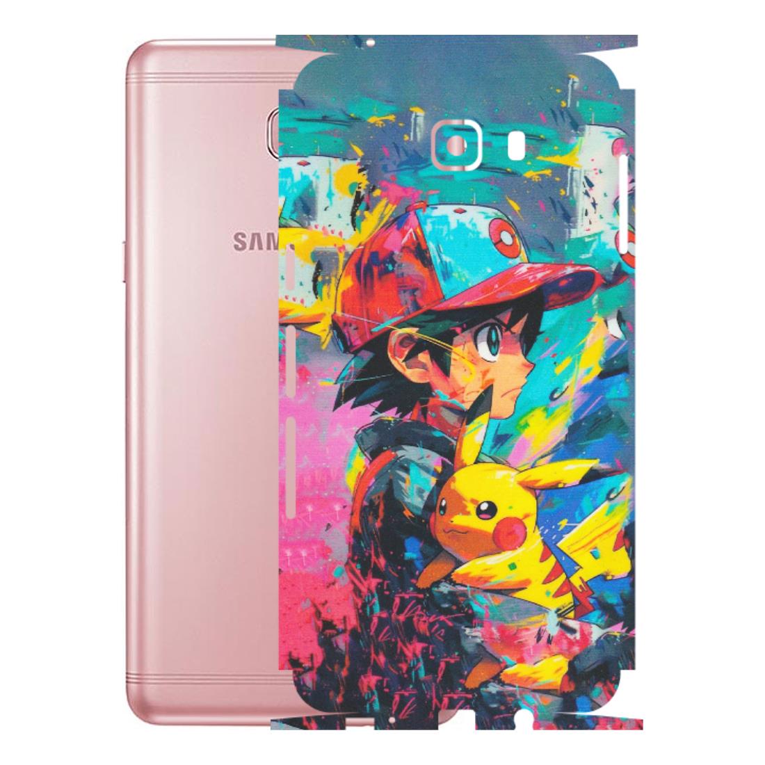Samsung M/F/Note/Flip and C Phone Skins (All Models) - Ash & Pikachu - Matte Finish (M-26) Samsung Galaxy C9 Pro