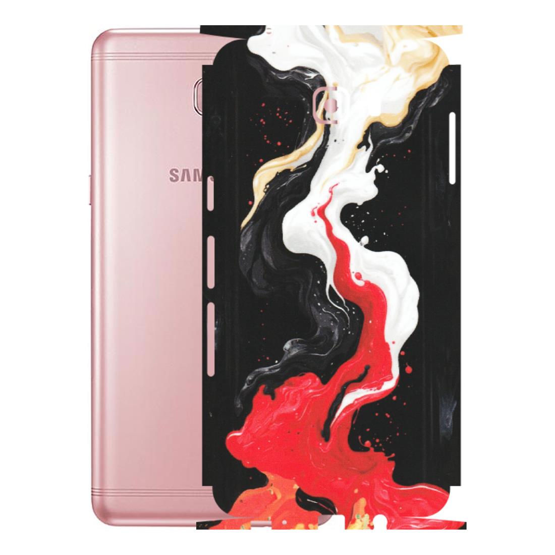 Samsung M/F/Note/Flip and C Phone Skins (All Models) - Black Red White Paint Splash Fusion - Matte Finish (M-56) Samsung Galaxy C9 Pro
