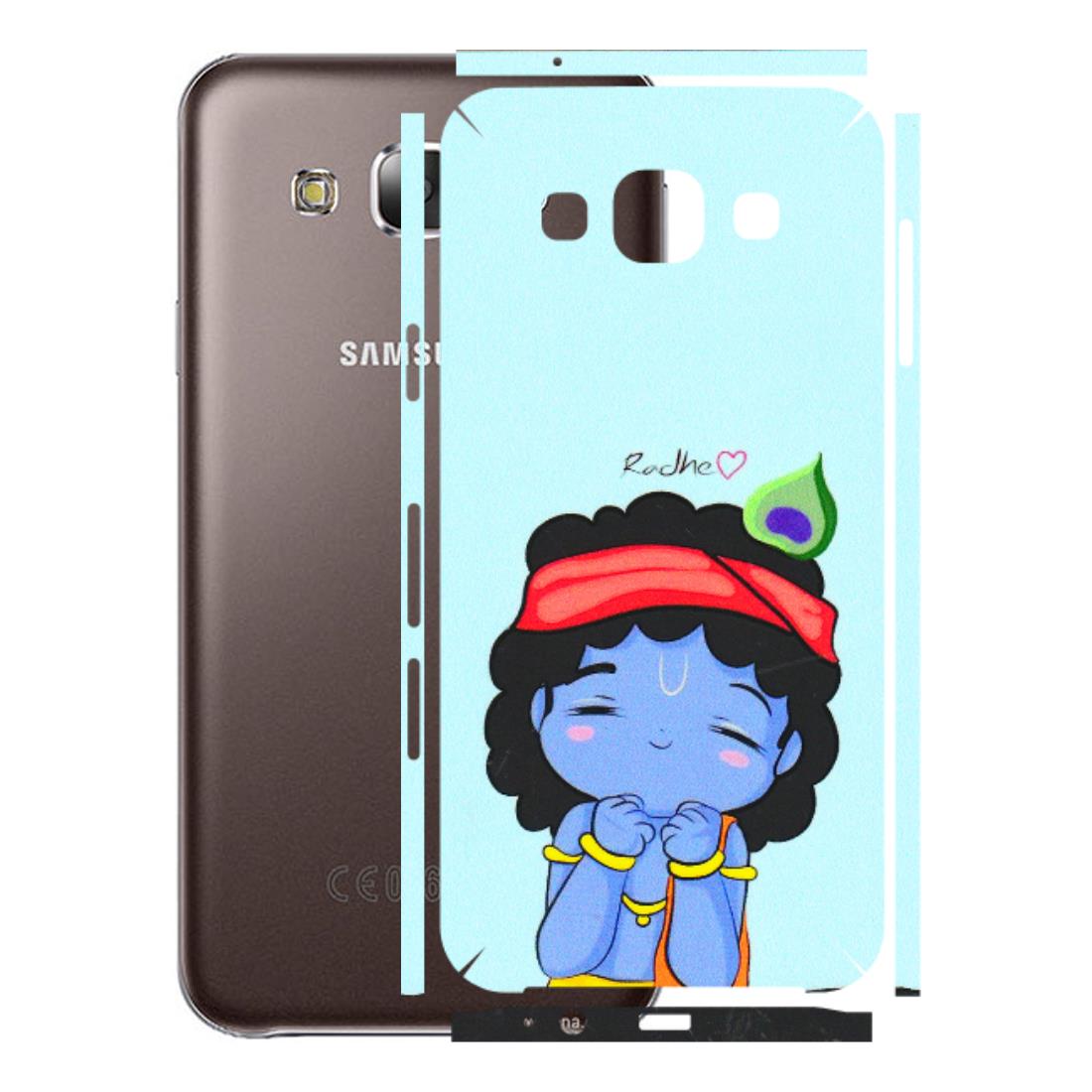 Samsung M/F/Note/Flip and C Phone Skins (All Models) - Radhe Radhe Cute Toon - 3D Embossed Finish (L-05) Samsung Galaxy E5