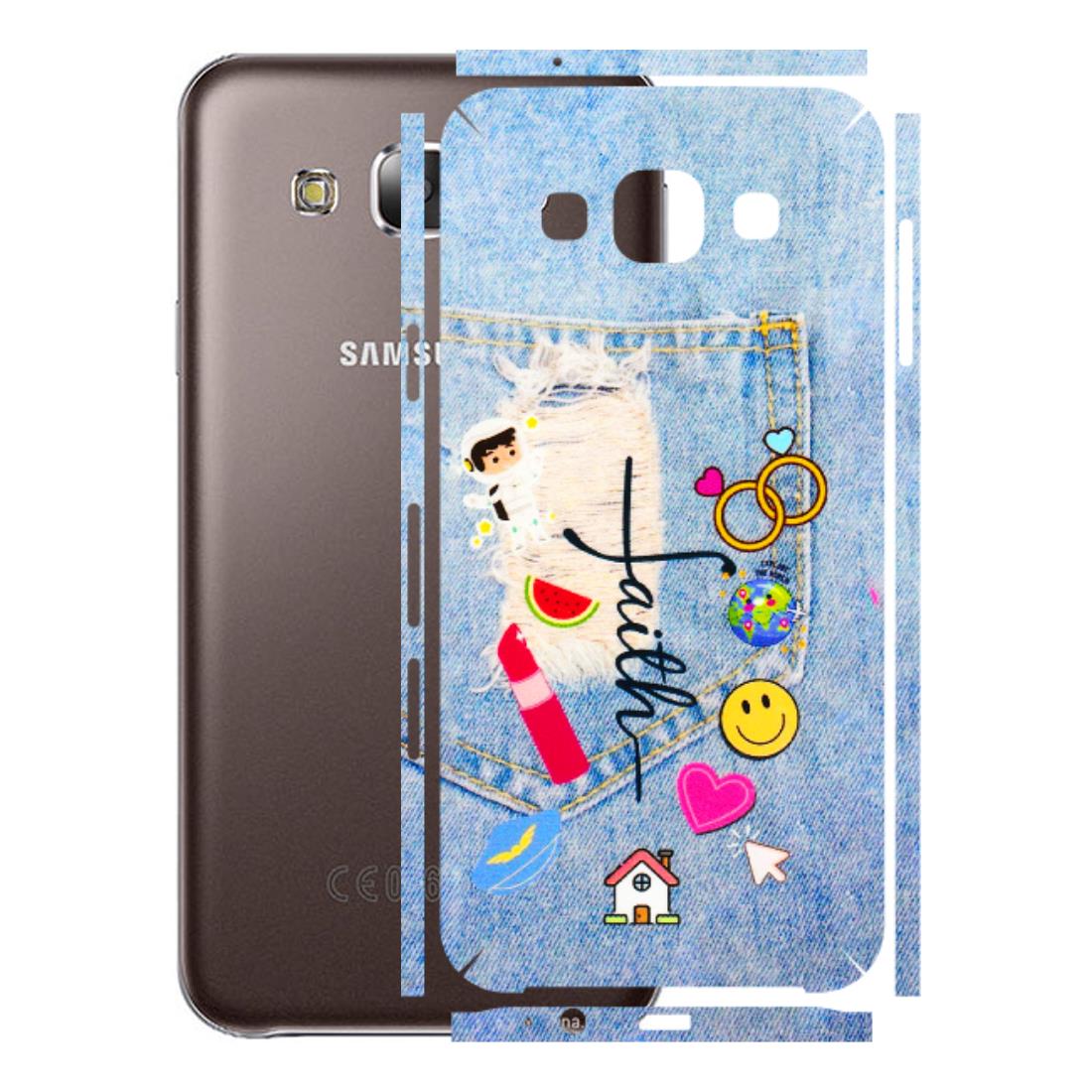 Samsung M/F/Note/Flip and C Phone Skins (All Models) - Denim Jeans Pocket - 3D Embossed Finish (L-134) Samsung Galaxy E5