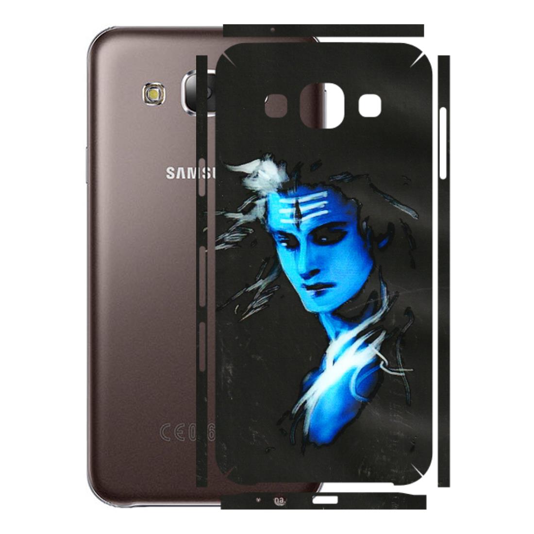 Samsung M/F/Note/Flip and C Phone Skins (All Models) - Har Har Mahadev Blue/Black - 3D Embossed Finish (L-185) Samsung Galaxy E5