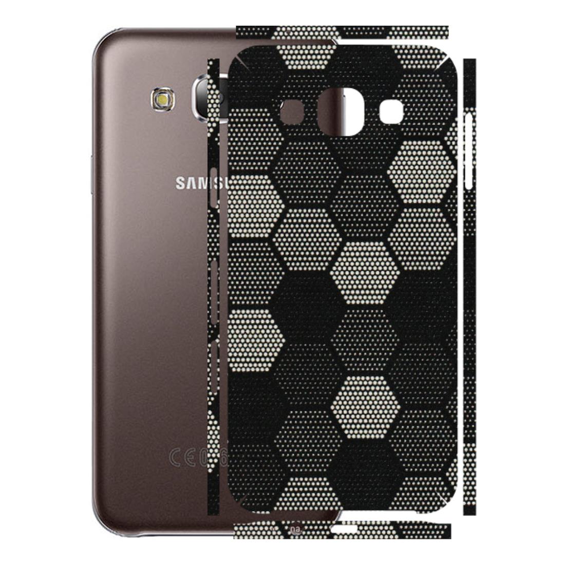Samsung M/F/Note/Flip and C Phone Skins (All Models) - Black & White Dotted Honeycomb Texture - 3D Embossed Finish (L-202) Samsung Galaxy E5