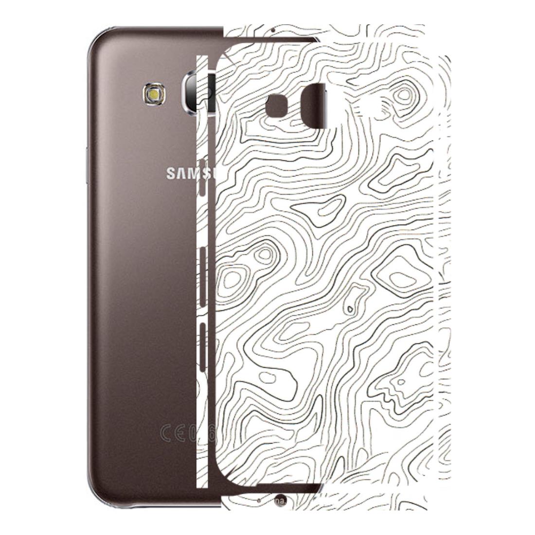 Samsung M/F/Note/Flip and C Phone Skins (All Models) - White Black Swirls - 3D Embossed Finish (L-219) Samsung Galaxy E5