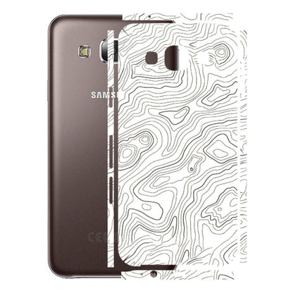 Samsung M/F/Note/Flip and C Phone Skins (All Models) - White Black Swirls - 3D Embossed Finish (L-219) Samsung Galaxy E5