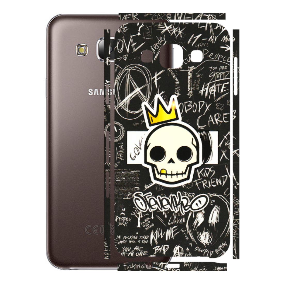 Samsung M/F/Note/Flip and C Phone Skins (All Models) - Funny Skull Black Chalk Grafitti - 3D Embossed Finish (L-22) Samsung Galaxy E5
