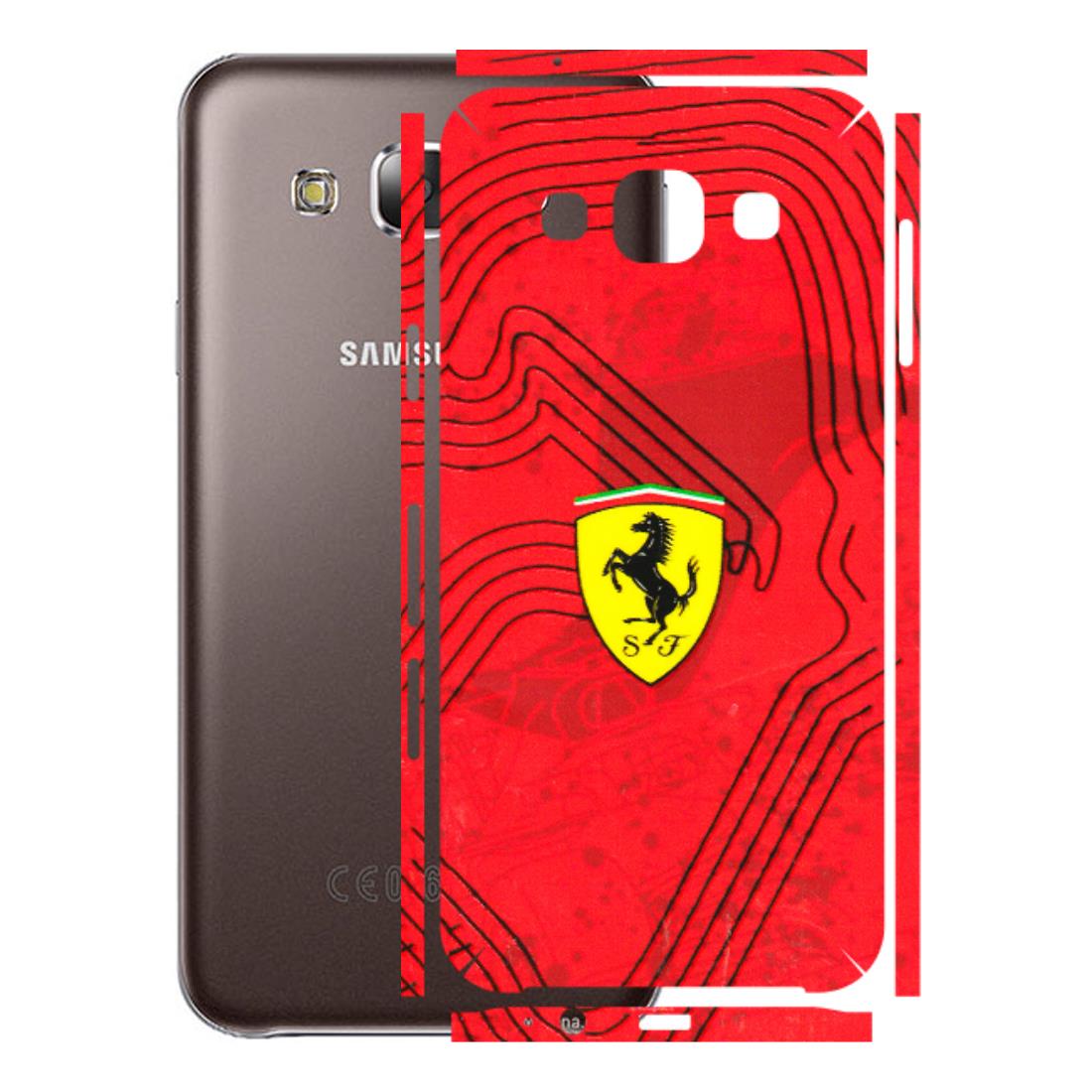 Samsung M/F/Note/Flip and C Phone Skins (All Models) - Red Ferrari Logo Stylish - 3D Embossed Finish (L-238) Samsung Galaxy E5
