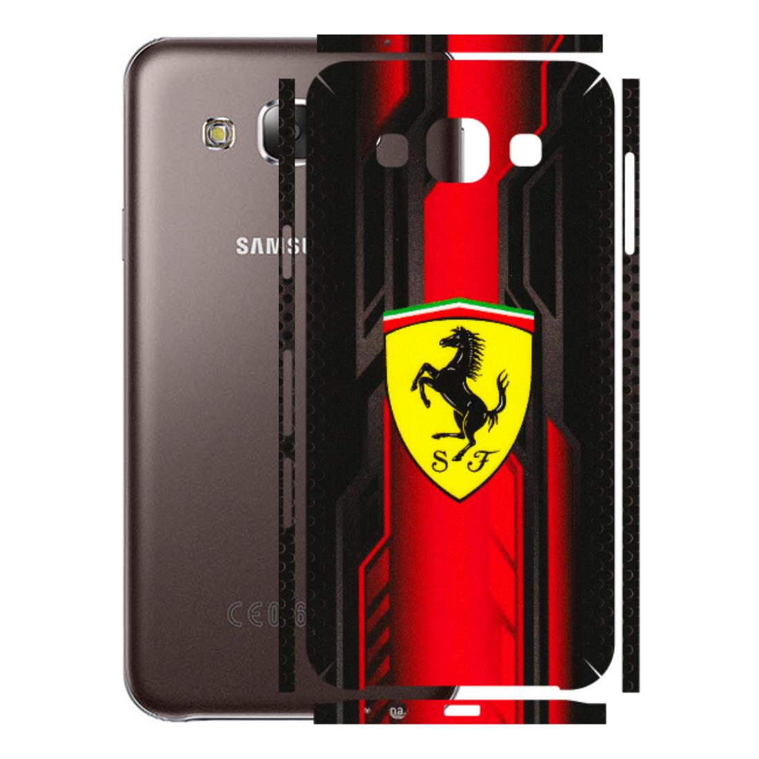 Samsung M/F/Note/Flip and C Phone Skins (All Models) - Black Ferrari Logo - 3D Embossed Finish (L-253) Samsung Galaxy E5