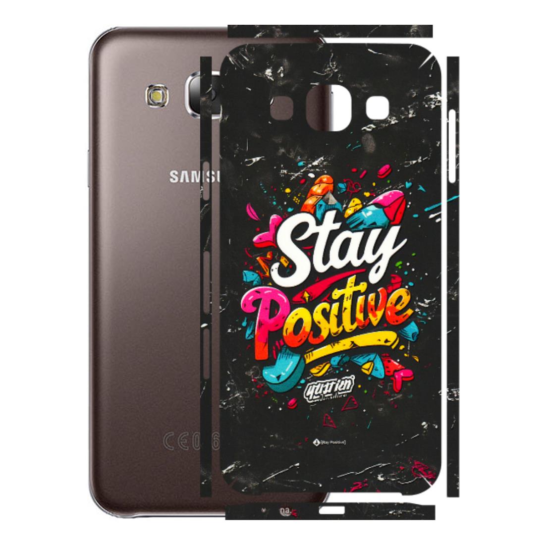 Samsung M/F/Note/Flip and C Phone Skins (All Models) - Stay Positive Black - 3D Embossed Finish (L-31) Samsung Galaxy E5