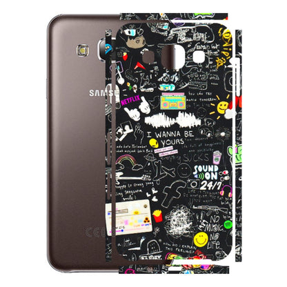 Samsung M/F/Note/Flip and C Phone Skins (All Models) - Black Creatives Doodles - 3D Embossed Finish (L-311) Samsung Galaxy E5