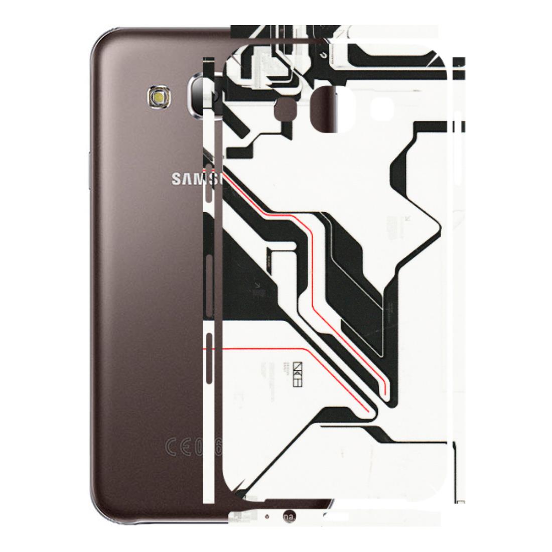 Samsung M/F/Note/Flip and C Phone Skins (All Models) - White Techy Logo - 3D Embossed Finish (L-312) Samsung Galaxy E5