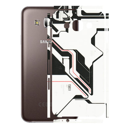 Samsung M/F/Note/Flip and C Phone Skins (All Models) - White Techy Logo - 3D Embossed Finish (L-312) Samsung Galaxy E5