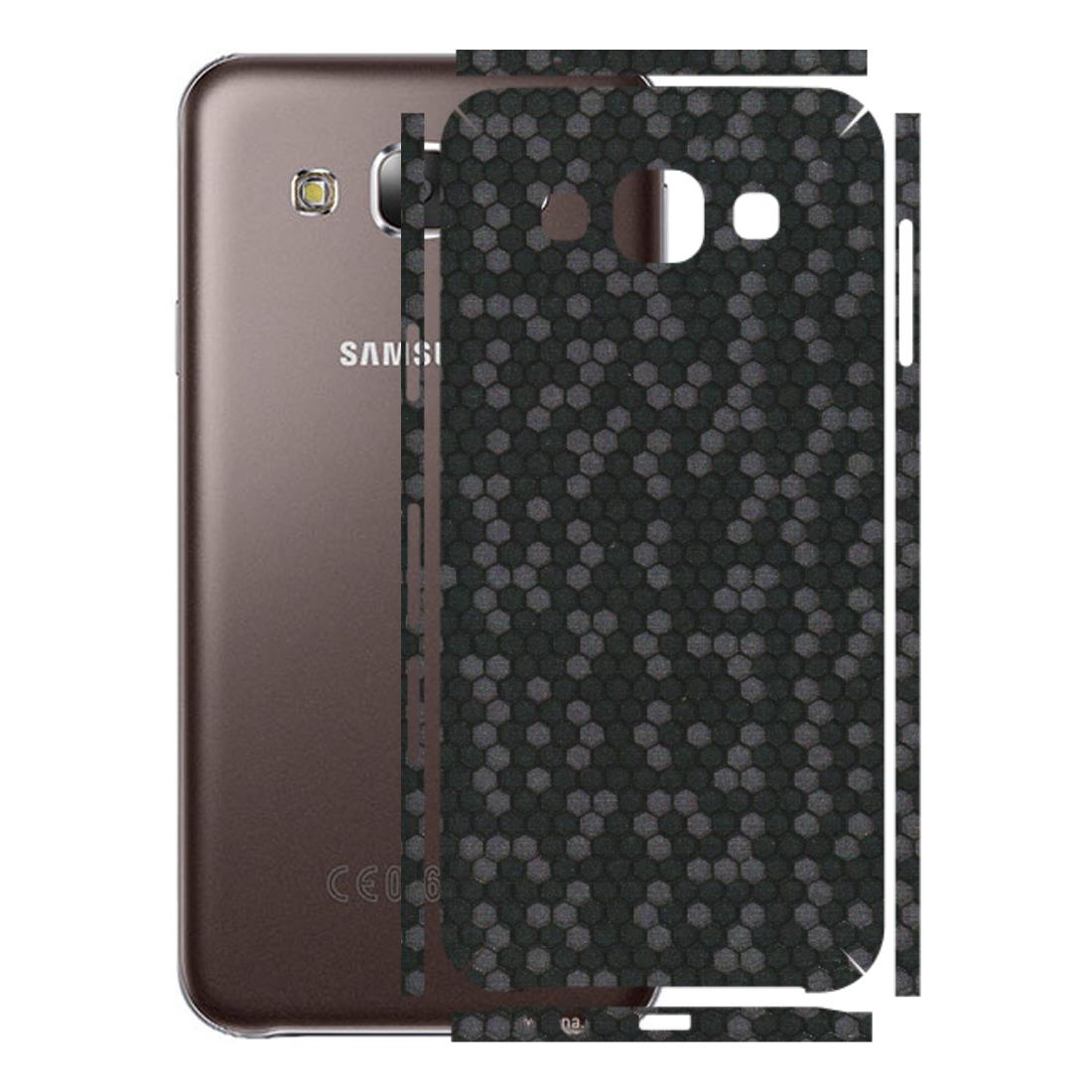 Samsung M/F/Note/Flip and C Phone Skins (All Models) - Black Grey Honeycomb Sober - 3D Embossed Finish (L-85) Samsung Galaxy E5