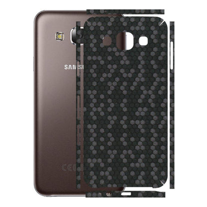 Samsung M/F/Note/Flip and C Phone Skins (All Models) - Black Grey Honeycomb Sober - 3D Embossed Finish (L-85) Samsung Galaxy E5